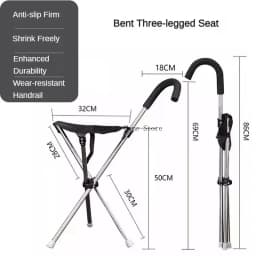 Portable Outdoor Foldable Crutch Chair Elderly Walking Stool Lightweight Mountain Climbing Beach Chairs Walking Stick Furniture