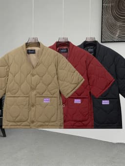 Men's Mid-Sleeve Cotton Jacket Thickened Warm Casual Home Wear Top Lightweight Cotton Coat Fashionable Urban Style Cleanfit