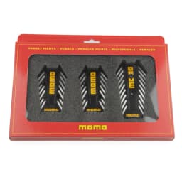 AYJERY 3Pcs/Set MOMO Style Nero Car Racing Pedals Alu Universal Manual Brake Pedal Foot Pedal Non Slip Black Sport Racing Pedals