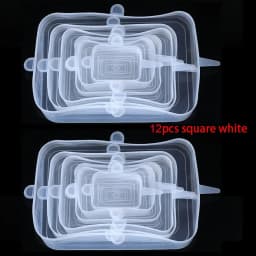 6/12Pcs Silicone Stretch Lids Reusable Food Seal Cover for Pot Bowl Keep Food Fresh Stretchy Wrap Cover Kitchen Cookware