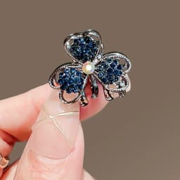 Black Bowknot Hair Claw Clip Sparkly Rhinestone Mini Simple Hairpin for Women Girls Elegant Snap Clip for Bangs Hair Holder
