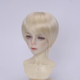 Doll's Wig for 1/3 1/4 1/6 Bjd Doll Color Blocking Short Hair Soft Silk Play House Girl Toys Dress Up Doll Accessories, No Doll