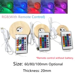 Dimmable Wooden USB Switch Desktop Decorative Lights Colorful Gradient Remote Control Light Base Display Light Support Ornament