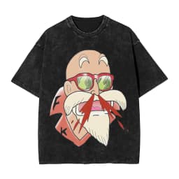 2026 Master Roshi Dragon Ball Printed T-shirt Men's and Women's Washed T-shirt High Quality Vintage Cotton T-shirt Harajuku Tops