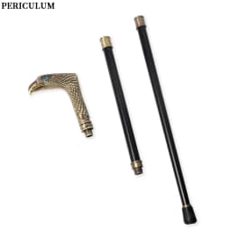 Bronze Eagle Head Curved Handle Walking Cane Detachable Vintage Walking Stick Cosplay Party Prop for Men Women