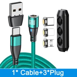 AUFU 60W Magnetic USB Cable Fast Charging USBC To Type C Micro Magnetic Data Cord For Macbook Samsung Xiaomi Magnet Charger Wire