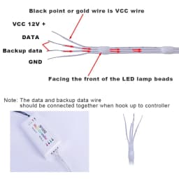 12V WS2815 4pin Backup Data Line Signal Break-point Continuous Transmission RGBIC Dreamcolor Seed Pixels Fairy String Lights