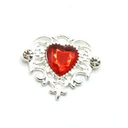 10Pcs 21 * 25mm Peach Heart Rhinestone Alloy Flower Plate Ornaments Diy Wedding Dress Gift Box Hair Decoration Accessories