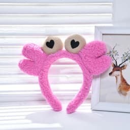 Cute Crab Big Eyes Pink Blue Yellow Red Green Orange Non-Slip Fluffy Hair Hoop Headbands Headwear For Women