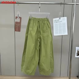Women's White Elastic Waist Wide Leg Pants Summer Female Casual Loose Trousers