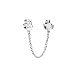 Hot selling 925 Silver Butterfly Crown Round Classic Safety Chain Charm Suitable for Women's Bracelet Fashion DIY Jewelry Gift
