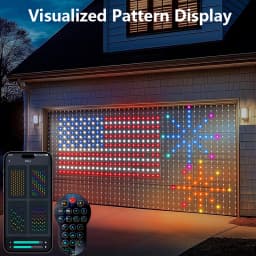 Christmas Smart Curtain Lights, RGBIC String Lights with App Control, Music Sync, DIY Patterns and Timer for Window Party Decor
