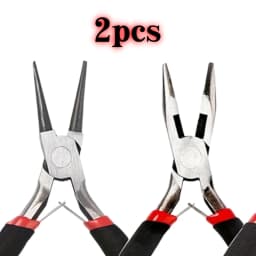 8pcs/set,2pcs/set Blck Making Tool Set, Includes Round Nose, Pointed Nose, and Wire Cutters, Non-Serrated Pliers for Beginners