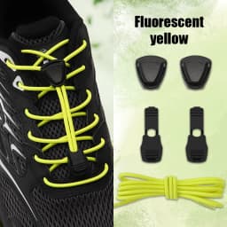 Triangle Lock No-Tie Shoelaces, Elastic Lazy Laces Buckle Set, Durable Replacement Strings for Sneakers & Outdoor Shoes 1 Pair