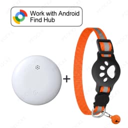 Android Smart Location Tag With Cat Collar Works with Google Find Hub GPS Tracker Item Finder Wallet Suitcase Pets Bag Luggage