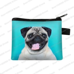 Cute Pug Dog Pattern Coin Purses Women Lovely Pet Animal Mini Wallet Ladies Key Credit Card Bag Small Lipstick Bags Gift