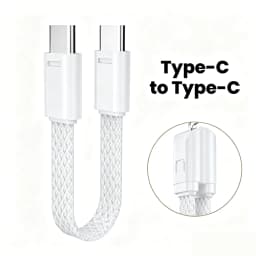 60W 16.5cm Short Type C To USB C Cable Fast Charging Type C To Type C Data Cable For Xiaomi Samsung Huawei Power Bank Wire