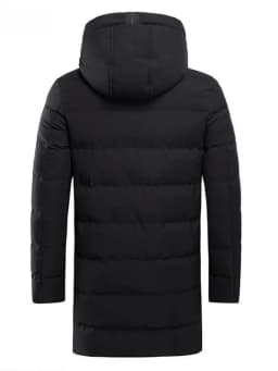 Men's Winter Long Mid Length Over The Knee Thickened Hooded Cotton Padded Jacket Large Size for Youth