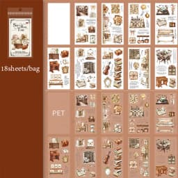 Mr Paper 18pcs/bag Soft House Time Series Home Landscaping Dual Material Die-cut Sticker Book DIY Handbook Scrapbook Card