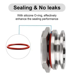 Weldless Bulkhead Tri Clamp 1.5 Inch Stainless Steel Compression Bulkhead Fittings Water Tank Beer Can Kettle Connector Pipe Fit