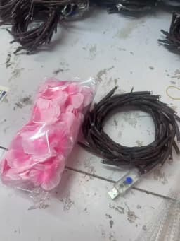 LED String Light with Cherry Blossom Bedroom Wedding Holiday Decoration Artificial Flower Vines Fairy String Lights USB 8 Modes