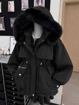 Winter Warm Cotton Padded Jacket 2026 Korean Style Women Faux Fur Turtleneck Coat Y2K Vintage Casual Parka Long Outerwear Tops
