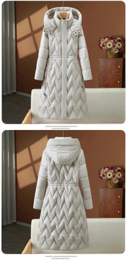 Women Hooded Long Parkas Coats Solid Overcoat Single Breasted Full Sleeves Stand Collar Office Lady Casual 2025 Autumn Winter