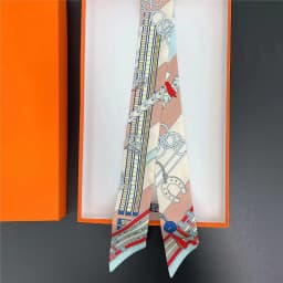 New Long Small Silk Scarf Headband Women's Double-sided Elegant Binding Strap Streamer Small Scarf Gift Ribbon Silk Scarf