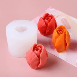 3D Three-dimensional Tulip Bud Mold Candle Mold DIY Dessert Fondant Flowers Chocolate Baking Mold