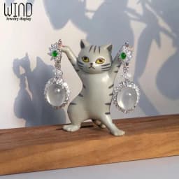 Cute cat earring rack display rack personalized creative jewelry rack display ring rack jewelry shooting props