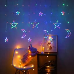 Christmas Fairy Curtain String Lights 3.4M LED Star Deer 220V 110V Garland Festoon for Xmas Tree New Year Navidad Party Decor