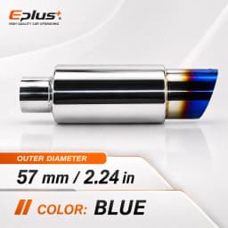 EPLUS Universal Car&Motorcycle Stainless Steel Exhaust Muffler Slant Cut Tip Car Exhaust Resonator 51/57/63mm Inlet