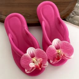 Cute Summer Butterfly Orchid Slipper Beach Elegant Women's Sandals Vacation Non-Slip Ladies Slippers Beach