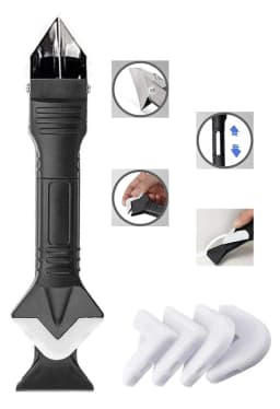 Silicone Caulking Tool 5 in 1 Multi-function Scraper Tool Grout and Caulk Removal Tool for Bathroom Kitchen Floor Window Sink