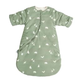 Sleeping Bag For Babies 0-24M Soft Cotton Breathable 2-Ways Zipper Cute Animal Print Baby Sleeping Bag With Removable Sleeves
