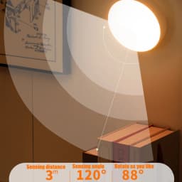 Night Lamp With Motion Sensor Night Light Rechargeable Portable Led 88° Rotating Magnetic For Kitchen Room Bedside Table