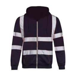 2025 M-4XL High Visibility Hoodie Coat Safe Luminous Strip Warning Drawstring Hoodie Overalls Cold-Proof Outdoor Work Jacket