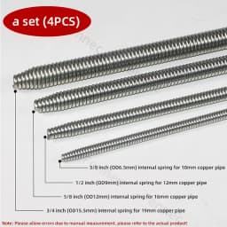 Internal Copper Pipe Bending Spring for Air Condition Steel Manual Pipeline Spring Tube Bending Tool 3/4/5/6 Points 10-19mm