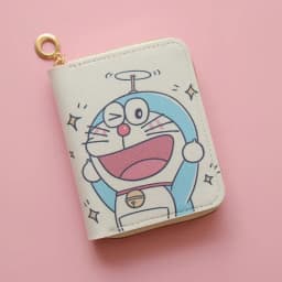 Hot Sale Doraemon Short Pouch Anime Printe Cute Wallet Cartoon Card Holder Mini Zipper Coin Purse Kawaii Purses Keychains Case