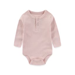 1-Piece Solid Color Unisex Baby Bodysuit Cotton Soft 0-24M Baby Onesies Long Sleeves Infant Clothes
