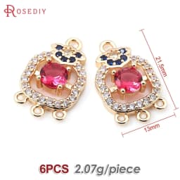 High Quality 18K Gold Color Brass and Zircon More Style Earrings Connect Charms Pendants Jewelry Making Diy Findings Accessories