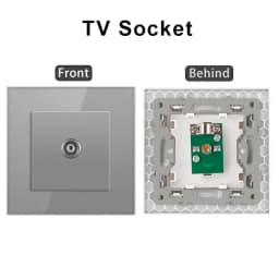 Cat6 rj45 wall socket network socket with TV wall data double socket telephone crystal glass panel rj45 network socket computer
