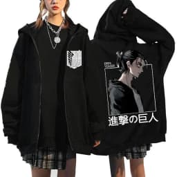 Anime Attack on Titan Final Season Zip Up Hoodie Shingeki No Kyojin Y2k Zippper Jackets Sweatshirts Eren Yeager Mange Streetwear