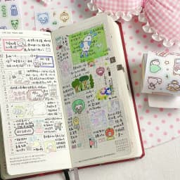WAKAWAKA Writable Die Cut Sticker Roll Scrapbooking Sticker Hand Drawn Illustration Washi Sticker Journal Planner