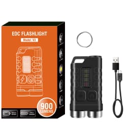 BORUiT V3 EDC Keychain LED Flashlight 900 Lumens Mini Torch Type-C Rechargeable Work Light With Magnet UV Camping Pocket Lantern