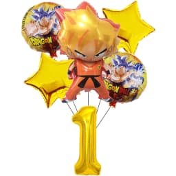 Dragon Ball Z Birthday Party Decoration Anime Tableware Invitation Cards Banner Backdrop Poster Cake Topper Number Balloon Set