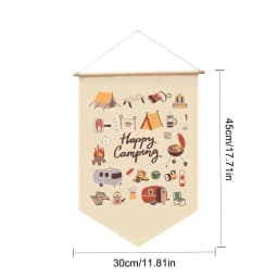 Outdoor Camp Flags Camp Decoration Canvas Hanging Cloth Bunting Home Decorations Camping Banner Spring Travel Kids Room Ornament