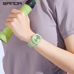 SANDA Top Brand 6277 Transparent Case Children's Quartz Watch Waterproof Night Light Leisure Student Quartz Watch 2025