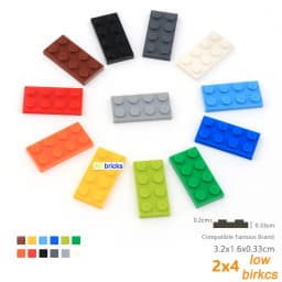 120pcs Bulk Building Blocks Thin Figure Bricks 2x4 Dots Educational Creative Size Compatible With 3020 Plastic Toys for Children