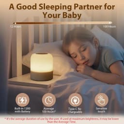 1pcPortable Baby Night Light,3 Colours Egg Light for Nursery,Rechargeable Night Light for Kids,Small Cordless Table&Bedside Lamp